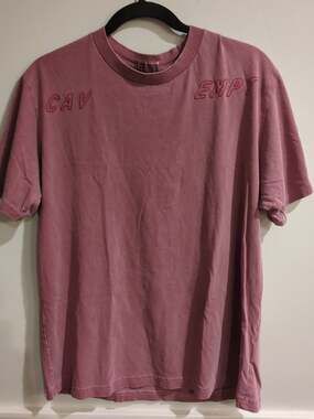 Cav Empt Heavy Washed Embroidered T-Shirt Pink